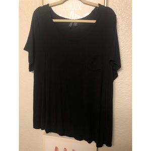 Black Scoop Neck Pocket Tee